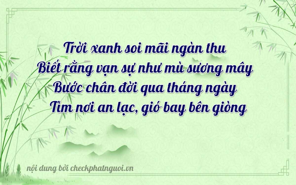 Bài thơ ý nghĩa cho <b>biển số 61K-38026</b> tại website checkphatnguoi.vn