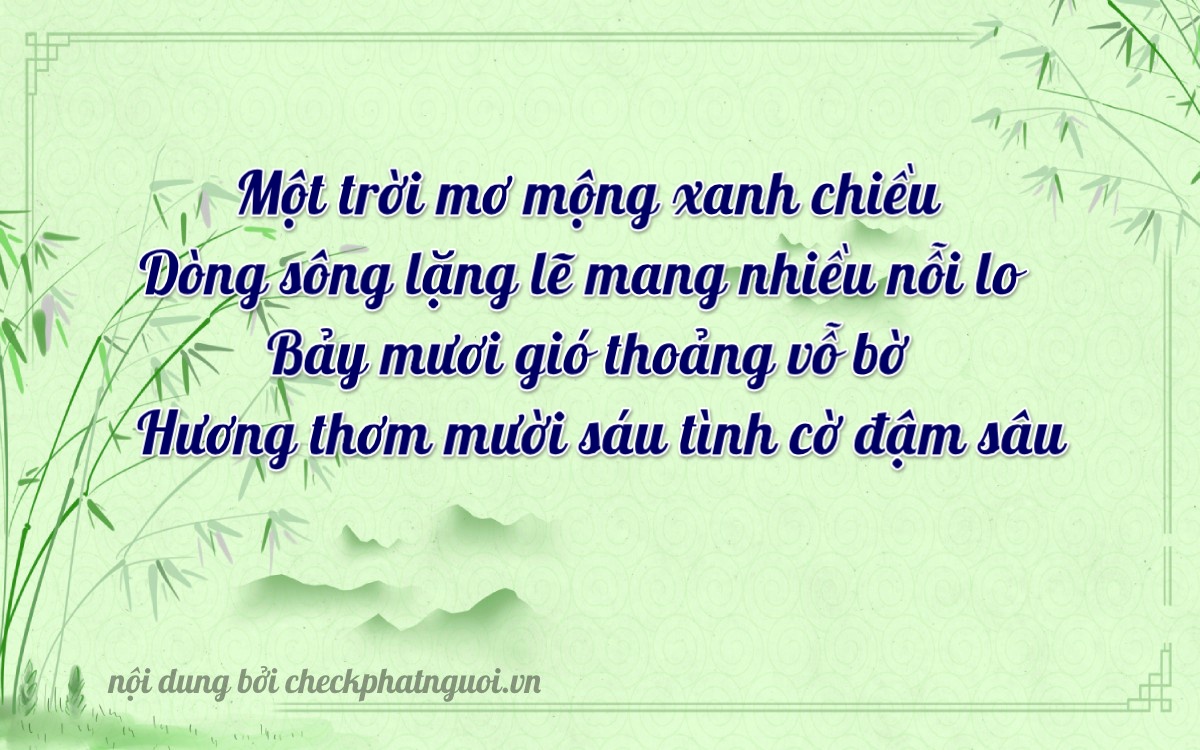 Bài thơ ý nghĩa cho <b>biển số 62A-15697</b> tại website checkphatnguoi.vn