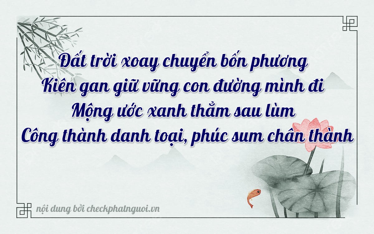 Bài thơ ý nghĩa cho <b>biển số 62A-21058</b> tại website checkphatnguoi.vn