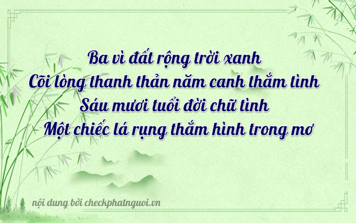 Bài thơ ý nghĩa cho <b>biển số 62A-32261</b> tại website checkphatnguoi.vn