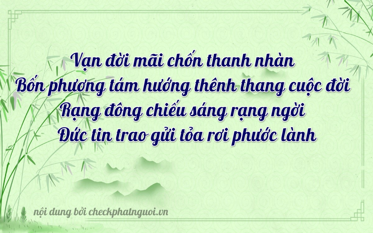 Bài thơ ý nghĩa cho <b>biển số 62A-41671</b> tại website checkphatnguoi.vn