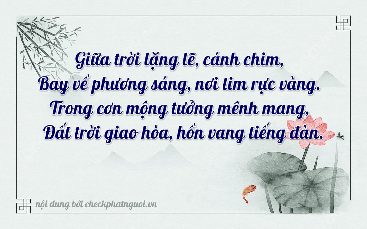 Bài thơ ý nghĩa cho <b>biển số 62A-43310</b> tại website checkphatnguoi.vn