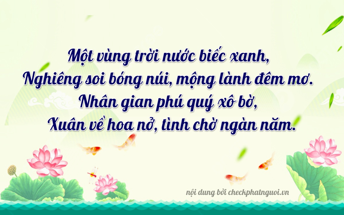Bài thơ ý nghĩa cho <b>biển số 62AM-11103</b> tại website checkphatnguoi.vn