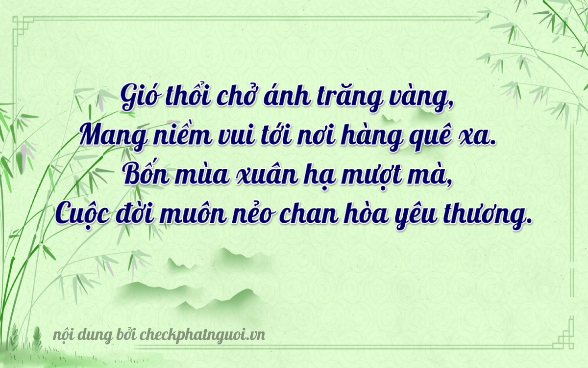 Bài thơ ý nghĩa cho <b>biển số 62B1-42458</b> tại website checkphatnguoi.vn