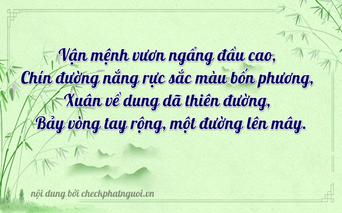 Bài thơ ý nghĩa cho <b>biển số 62C-19974</b> tại website checkphatnguoi.vn