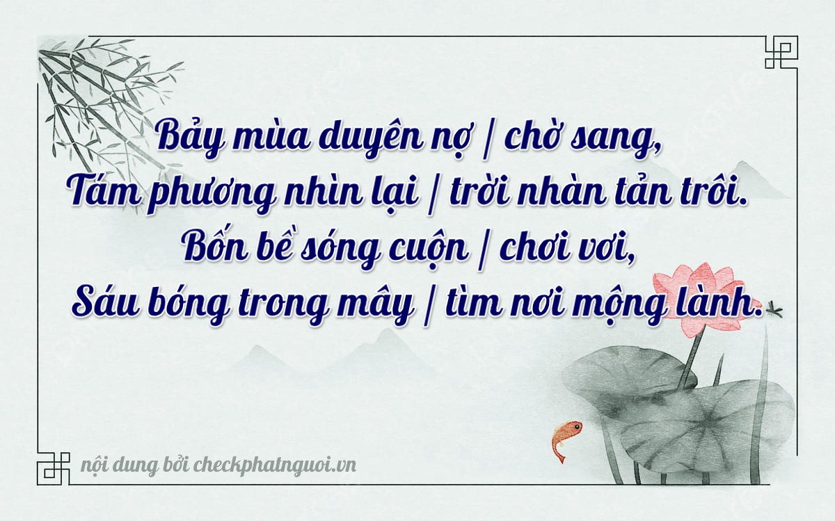 Bài thơ ý nghĩa cho <b>biển số 62E1-37846</b> tại website checkphatnguoi.vn