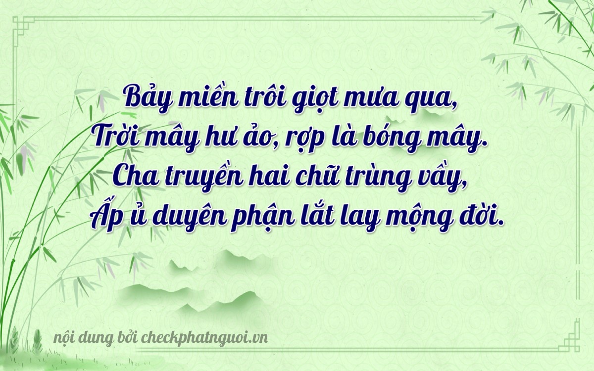 Bài thơ ý nghĩa cho <b>biển số 62F-00723</b> tại website checkphatnguoi.vn