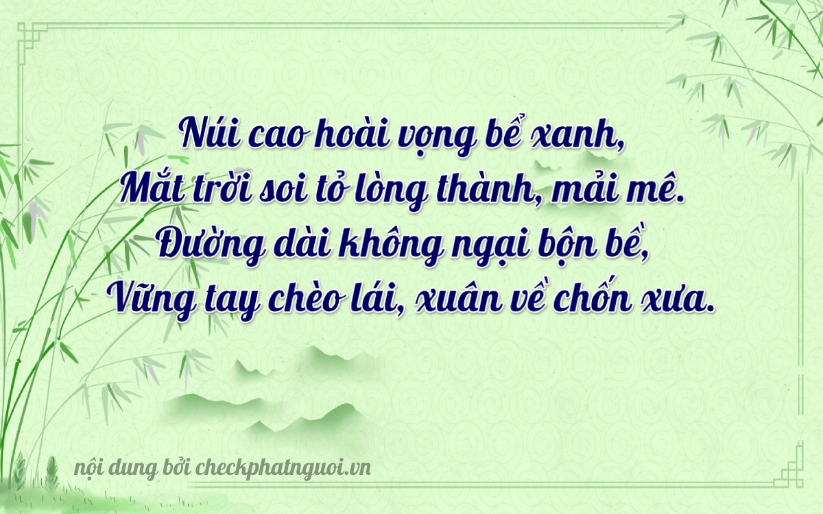 Bài thơ ý nghĩa cho <b>biển số 62F-28866</b> tại website checkphatnguoi.vn