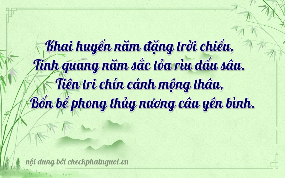 Bài thơ ý nghĩa cho <b>biển số 62H-05419</b> tại website checkphatnguoi.vn