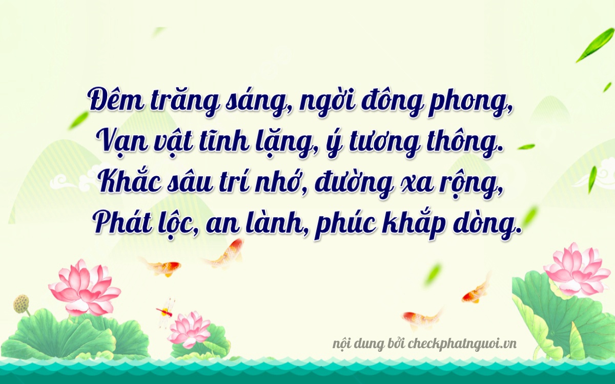 Bài thơ ý nghĩa cho <b>biển số 62H1-20752</b> tại website checkphatnguoi.vn