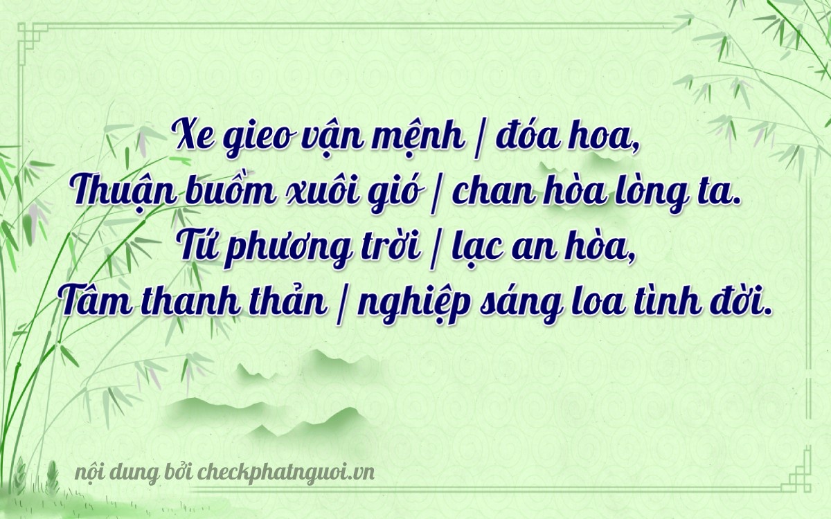 Bài thơ ý nghĩa cho <b>biển số 62K1-01486</b> tại website checkphatnguoi.vn