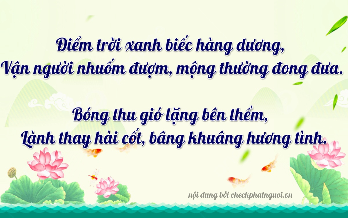Bài thơ ý nghĩa cho <b>biển số 62K1-38239</b> tại website checkphatnguoi.vn