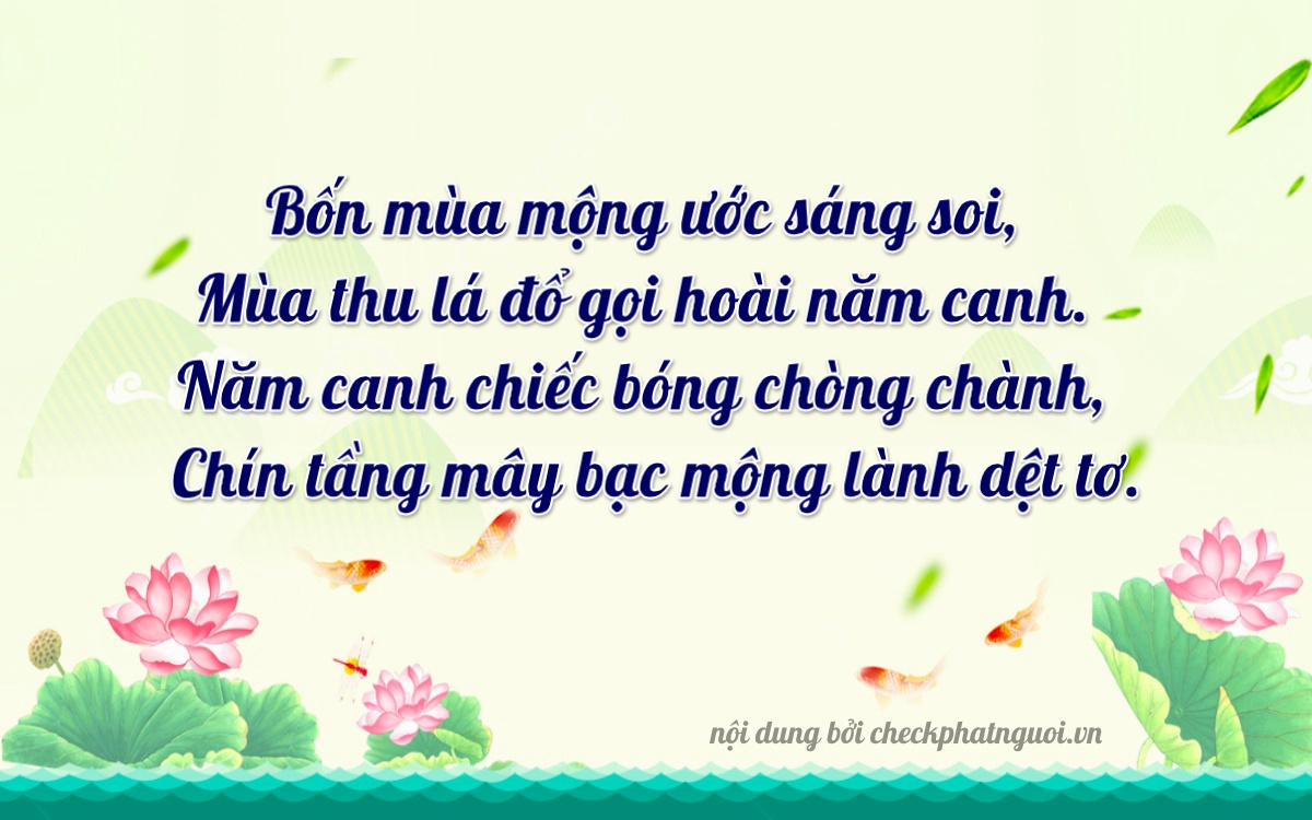 Bài thơ ý nghĩa cho <b>biển số 62K1-41539</b> tại website checkphatnguoi.vn