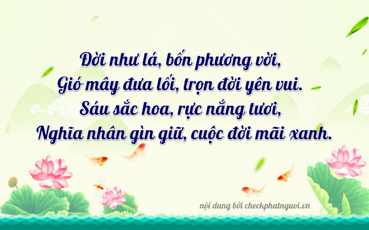 Bài thơ ý nghĩa cho <b>biển số 62K1-46044</b> tại website checkphatnguoi.vn