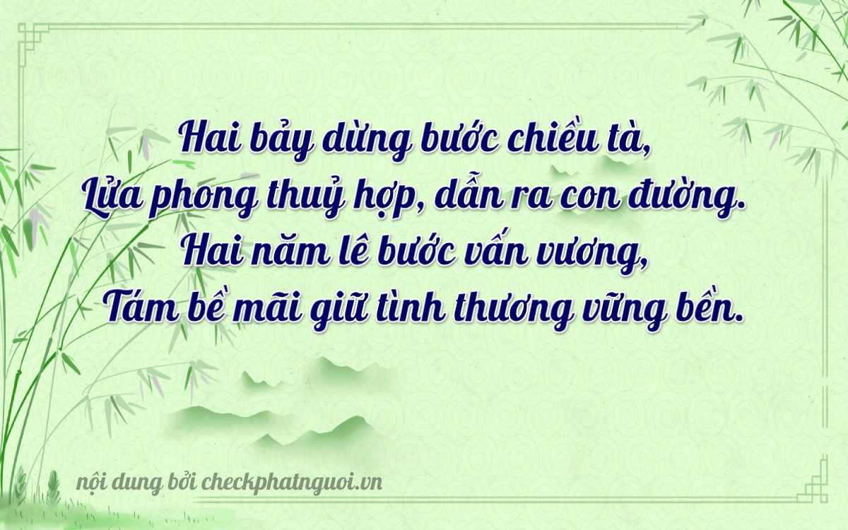 Bài thơ ý nghĩa cho <b>biển số 62K-27218</b> tại website checkphatnguoi.vn