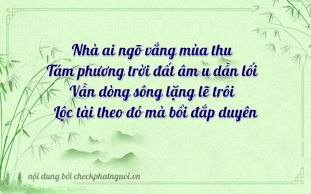 Bài thơ ý nghĩa cho <b>biển số 62L1-68168</b> tại website checkphatnguoi.vn