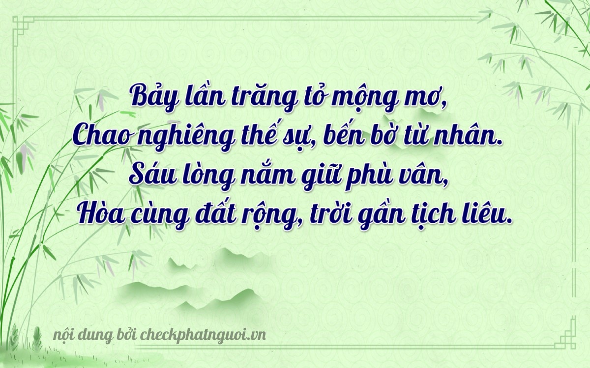 Bài thơ ý nghĩa cho <b>biển số 62L1-77616</b> tại website checkphatnguoi.vn