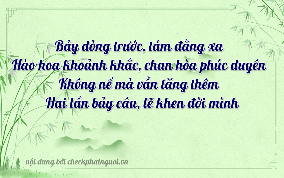 Bài thơ ý nghĩa cho <b>biển số 62L1-78062</b> tại website checkphatnguoi.vn