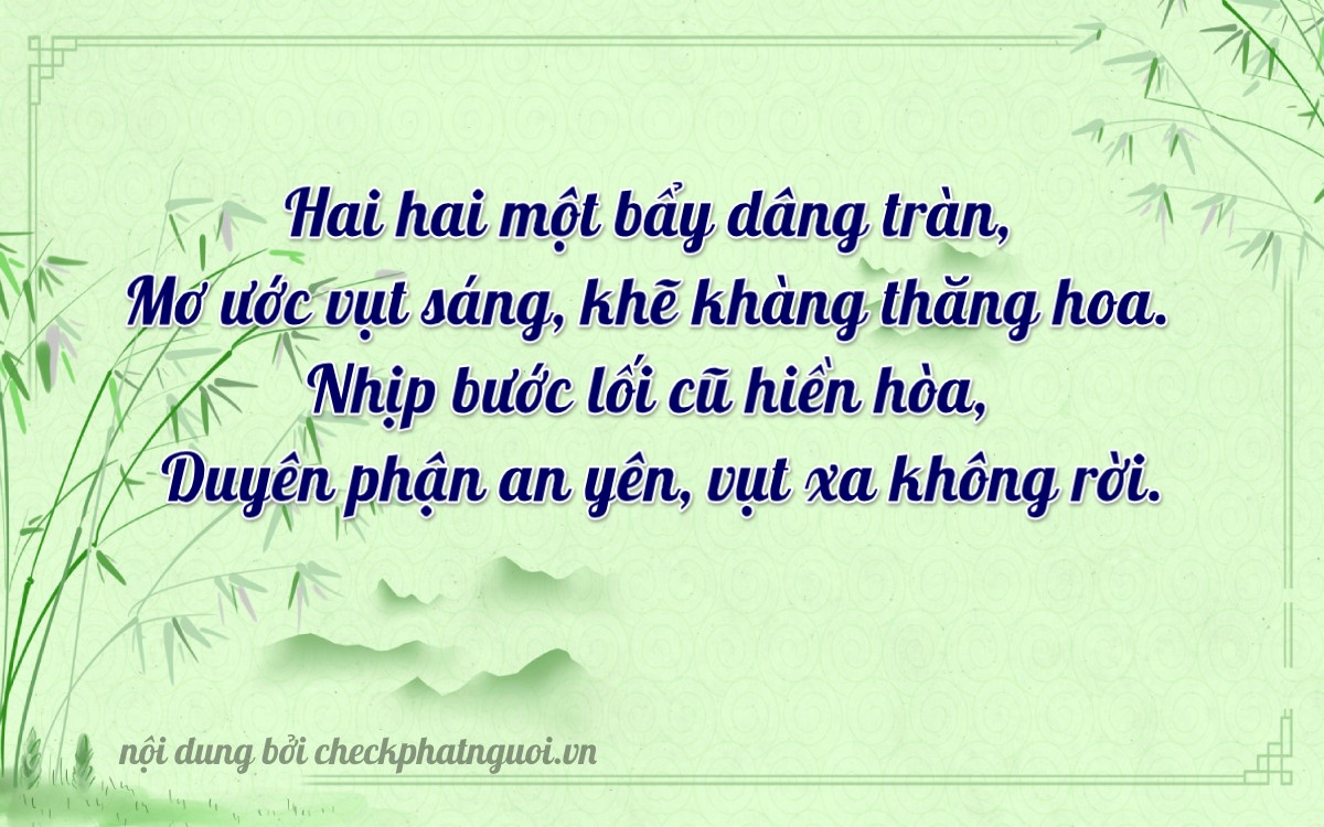 Bài thơ ý nghĩa cho <b>biển số 62M-22127</b> tại website checkphatnguoi.vn