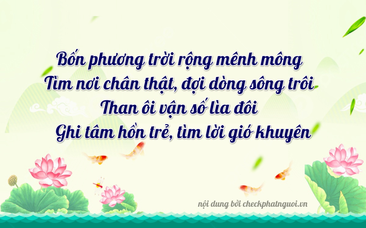 Bài thơ ý nghĩa cho <b>biển số 62N1-47305</b> tại website checkphatnguoi.vn