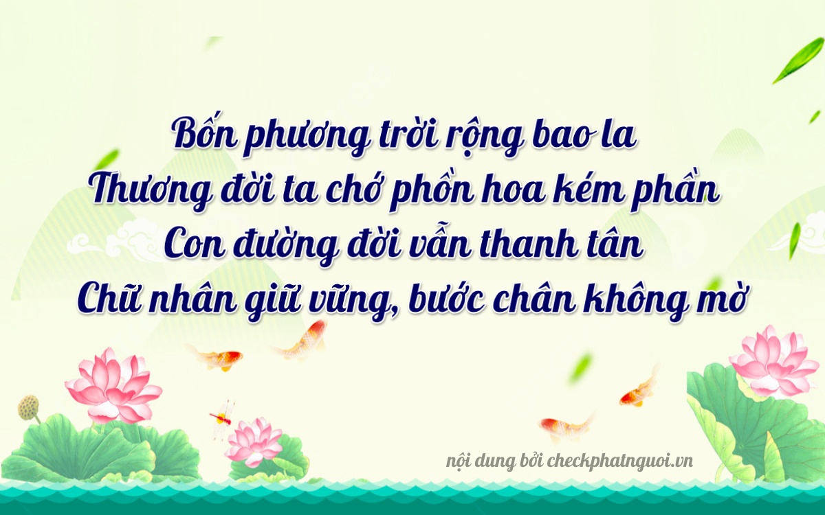 Bài thơ ý nghĩa cho <b>biển số 62N1-84776</b> tại website checkphatnguoi.vn