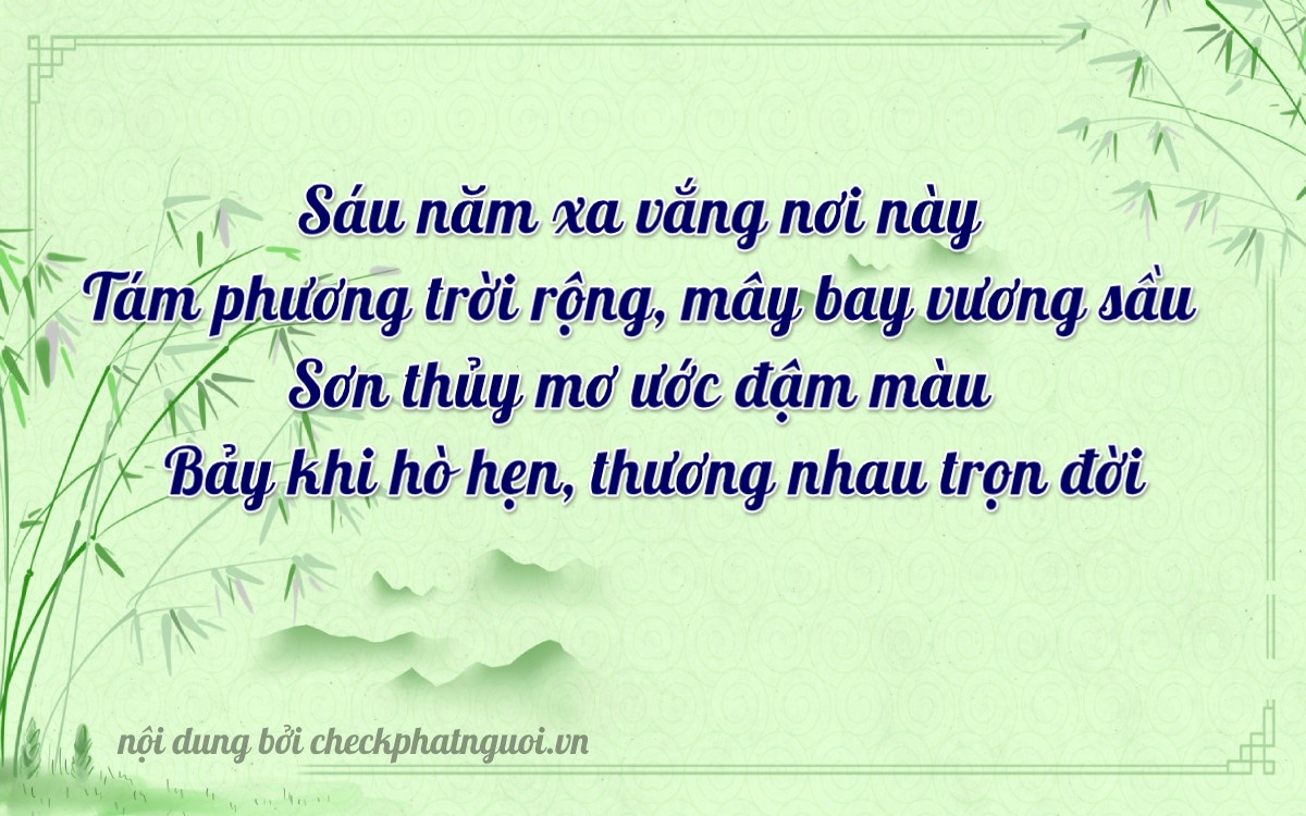 Bài thơ ý nghĩa cho <b>biển số 62V-16867</b> tại website checkphatnguoi.vn