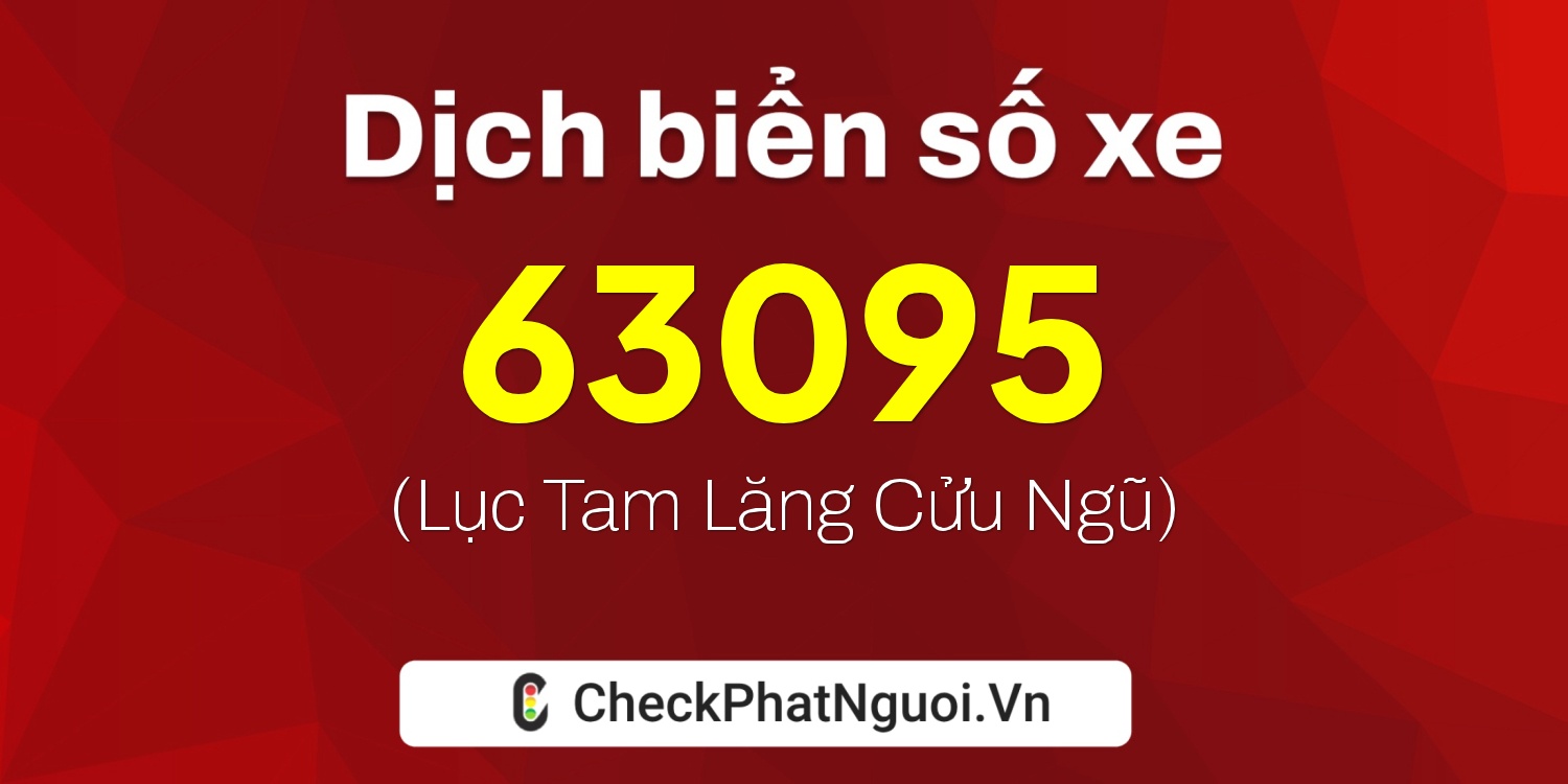 Dịch ý nghĩa <b>biển số xe 29X5-63095</b> tại website checkphatnguoi.vn