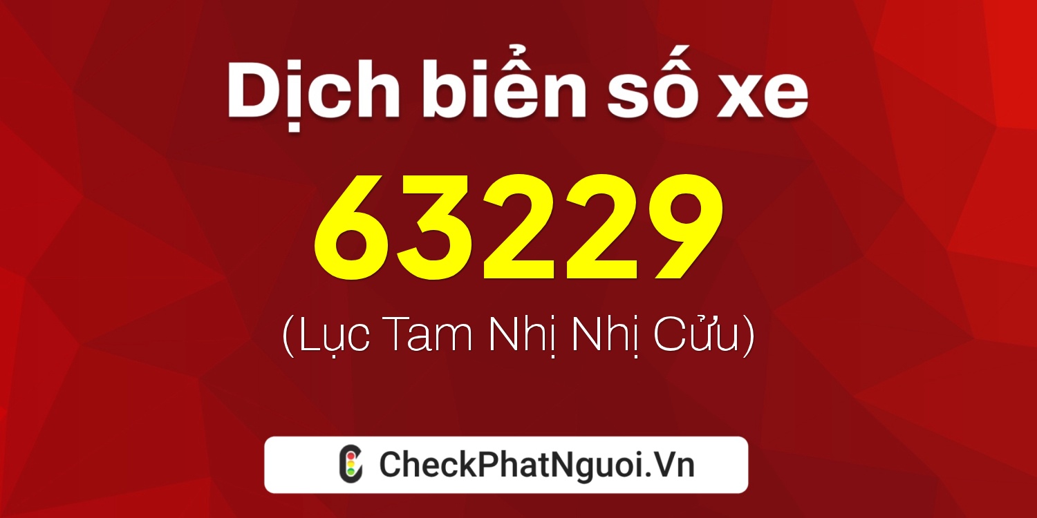 Dịch ý nghĩa <b>biển số xe 36AC-63229</b> tại website checkphatnguoi.vn