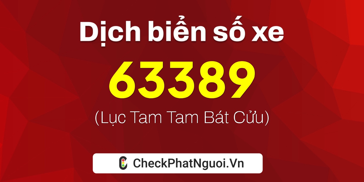 Dịch ý nghĩa <b>biển số xe 59S2-63389</b> tại website checkphatnguoi.vn