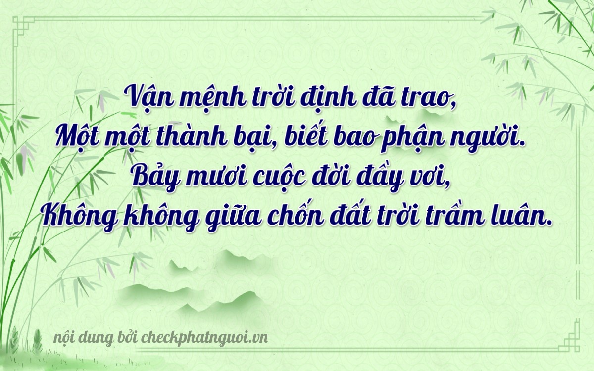 Bài thơ ý nghĩa cho <b>biển số 63A-11700</b> tại website checkphatnguoi.vn