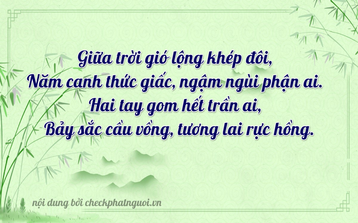 Bài thơ ý nghĩa cho <b>biển số 63A-15257</b> tại website checkphatnguoi.vn