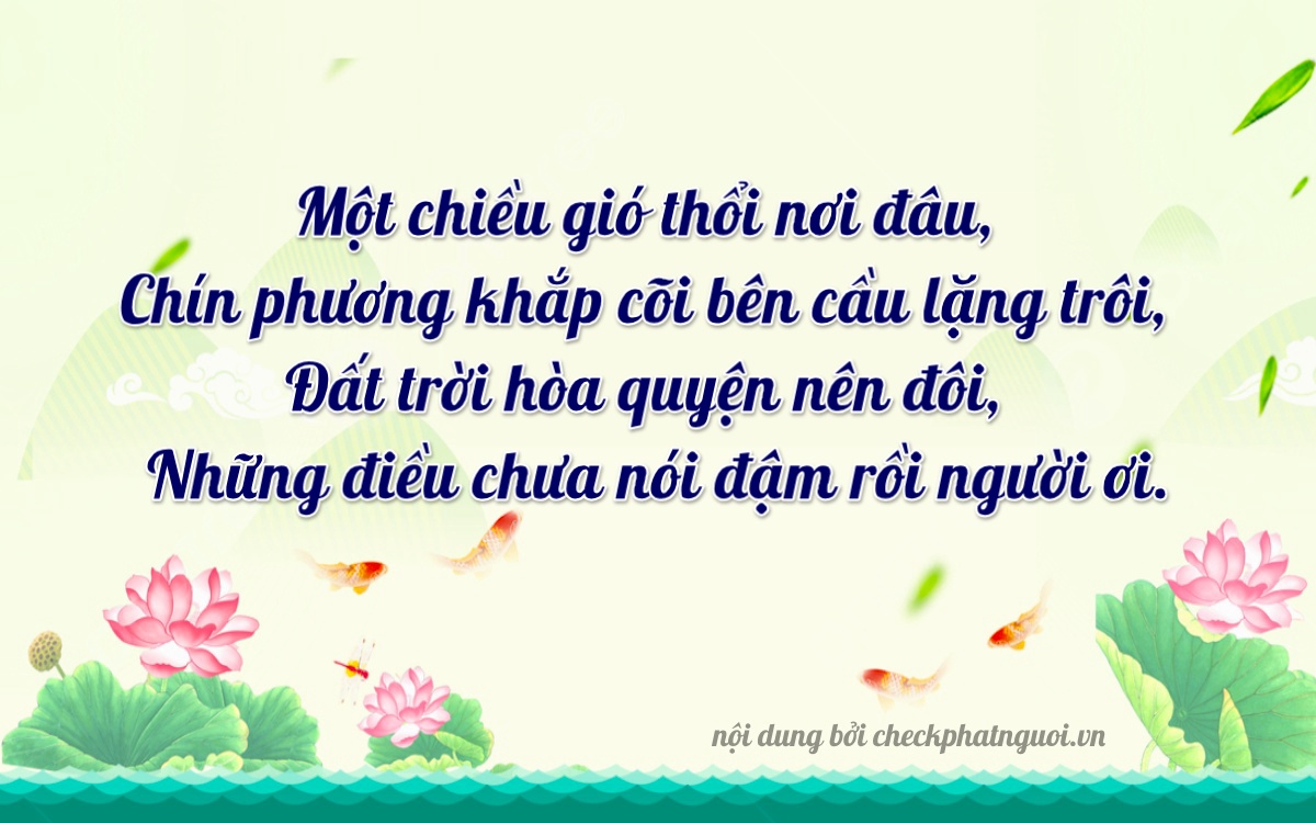 Bài thơ ý nghĩa cho <b>biển số 63A-19401</b> tại website checkphatnguoi.vn