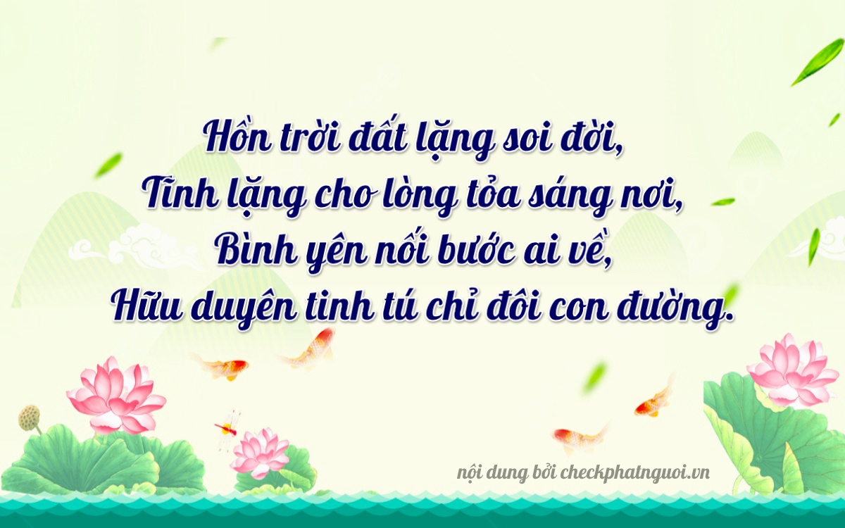 Bài thơ ý nghĩa cho <b>biển số 63A-24970</b> tại website checkphatnguoi.vn