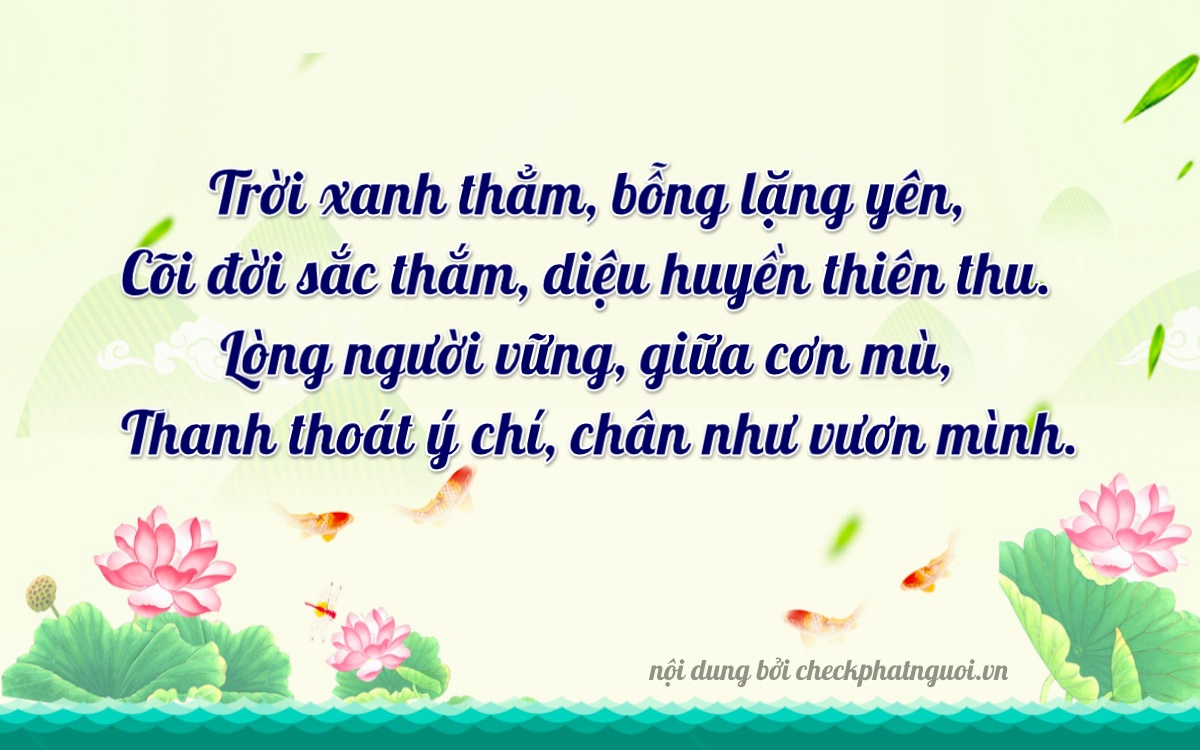 Bài thơ ý nghĩa cho <b>biển số 63A-31313</b> tại website checkphatnguoi.vn