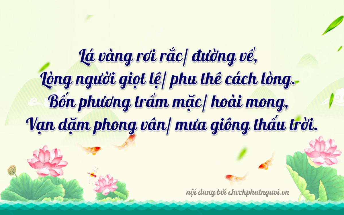 Bài thơ ý nghĩa cho <b>biển số 63A-40972</b> tại website checkphatnguoi.vn