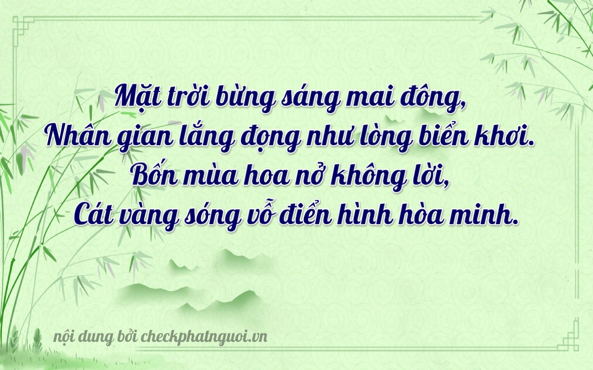 Bài thơ ý nghĩa cho <b>biển số 63A-45541</b> tại website checkphatnguoi.vn