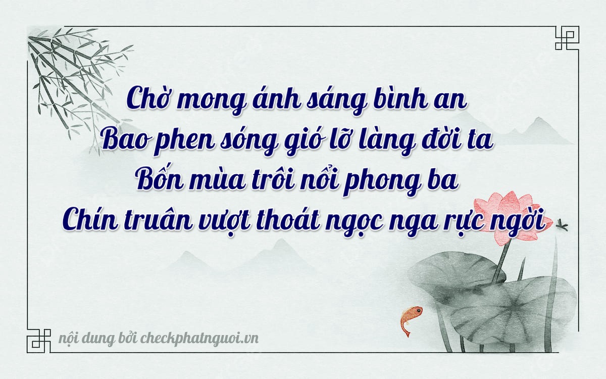 Bài thơ ý nghĩa cho <b>biển số 63AA-00549</b> tại website checkphatnguoi.vn