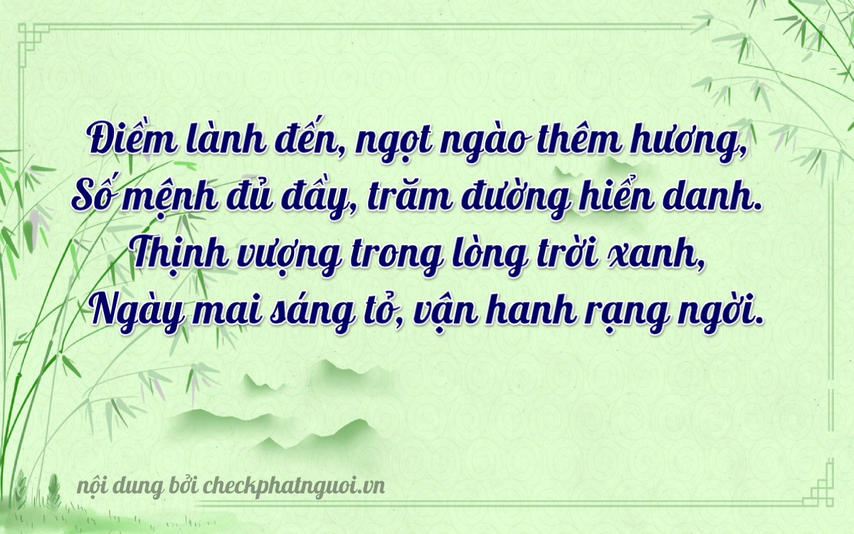 Bài thơ ý nghĩa cho <b>biển số 63AA-22171</b> tại website checkphatnguoi.vn