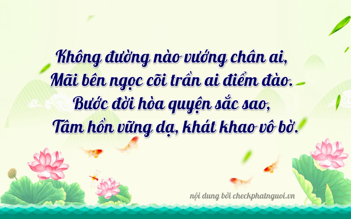 Bài thơ ý nghĩa cho <b>biển số 63AC-08523</b> tại website checkphatnguoi.vn