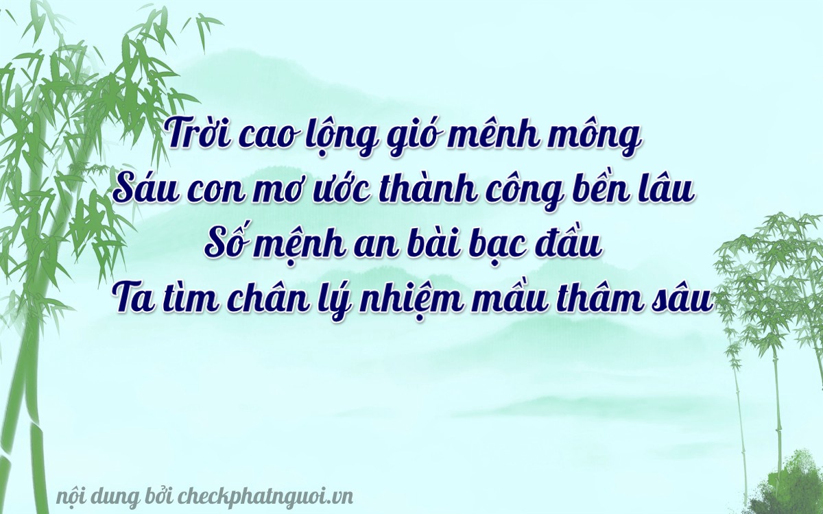 Bài thơ ý nghĩa cho <b>biển số 63AN-06062</b> tại website checkphatnguoi.vn