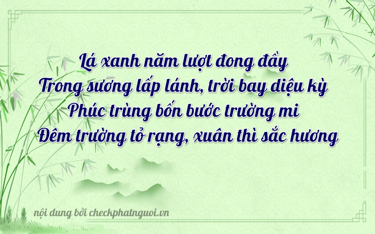 Bài thơ ý nghĩa cho <b>biển số 63AN-44444</b> tại website checkphatnguoi.vn