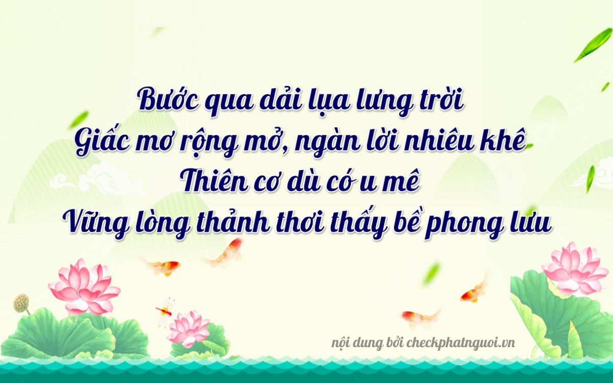 Bài thơ ý nghĩa cho <b>biển số 63B2-66272</b> tại website checkphatnguoi.vn