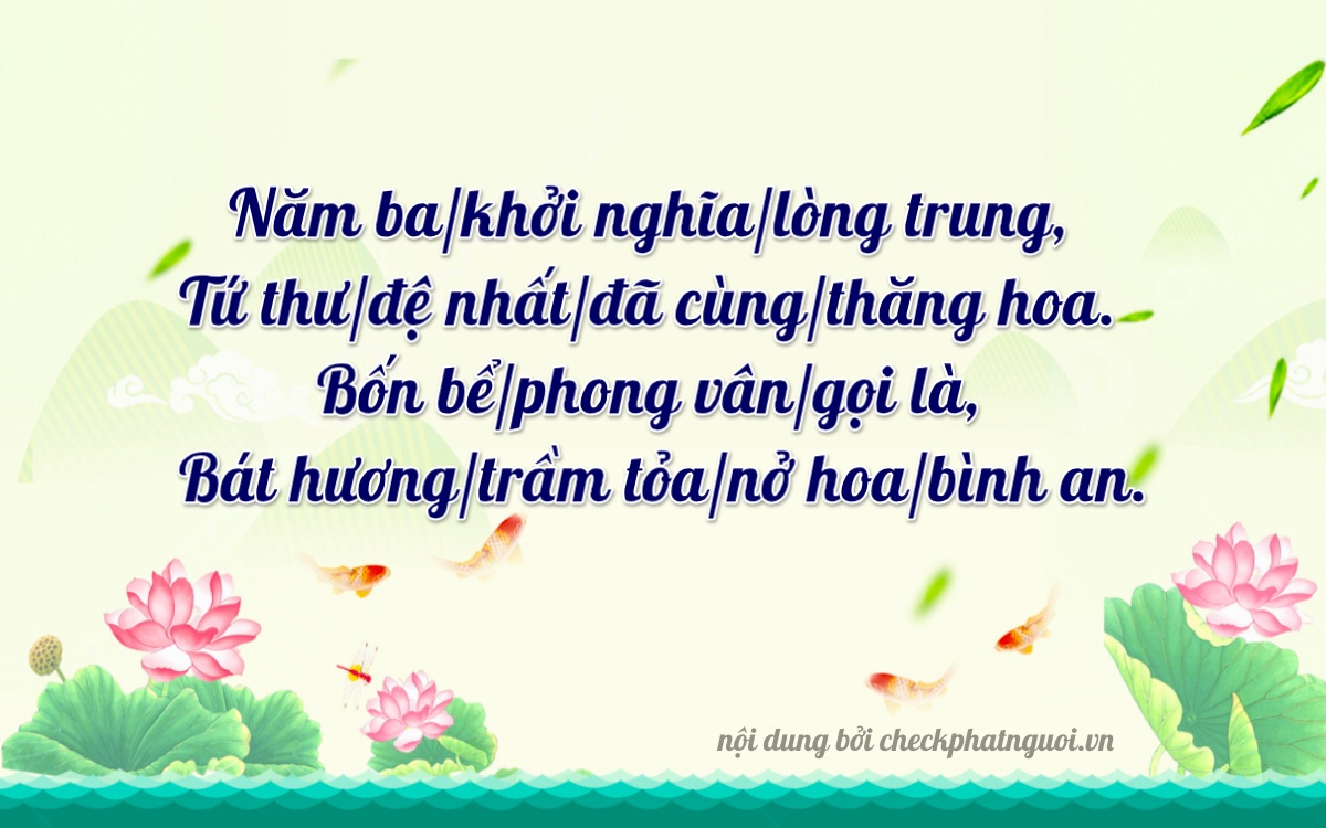 Bài thơ ý nghĩa cho <b>biển số 63B3-31438</b> tại website checkphatnguoi.vn