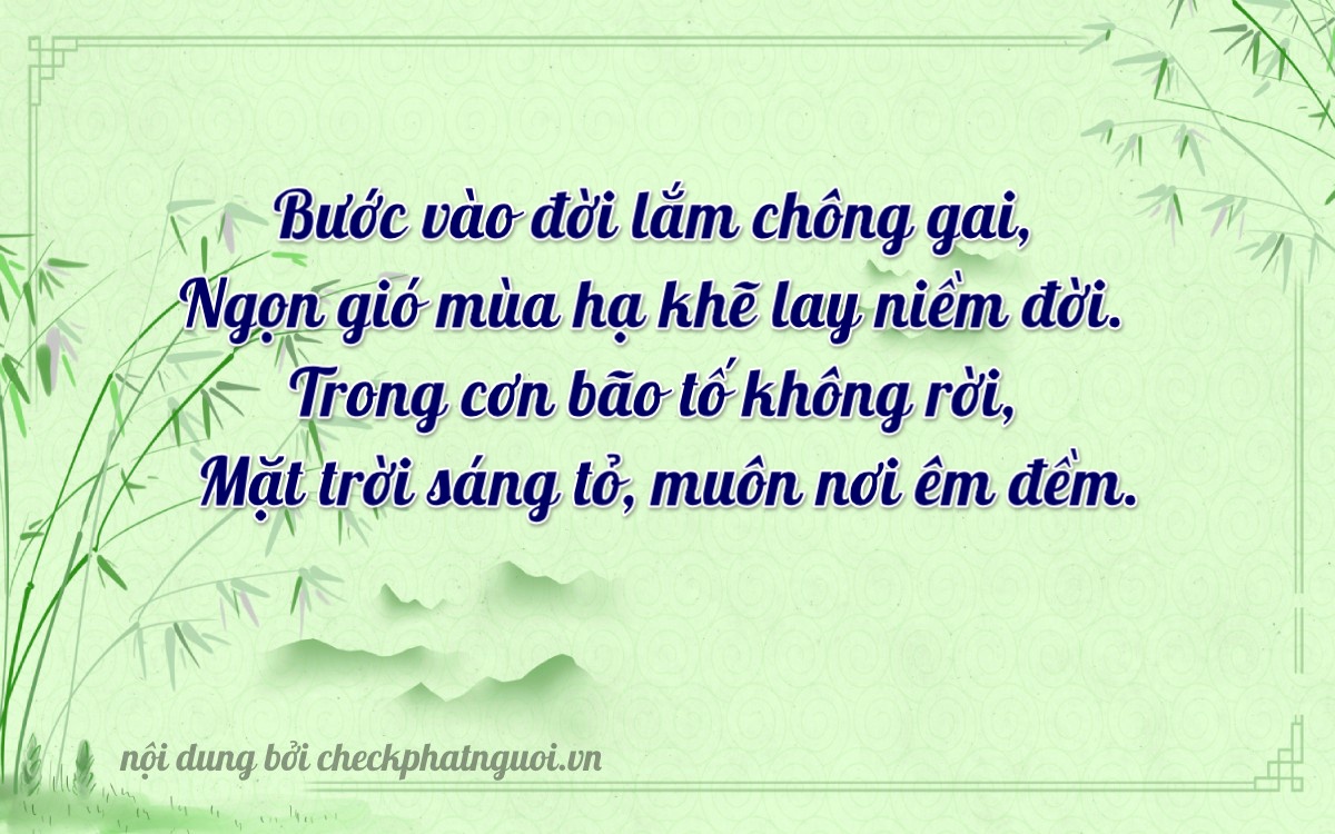 Bài thơ ý nghĩa cho <b>biển số 63B4-43770</b> tại website checkphatnguoi.vn