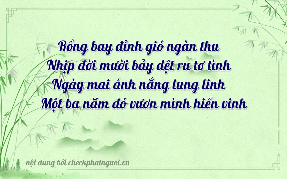 Bài thơ ý nghĩa cho <b>biển số 63B5-27113</b> tại website checkphatnguoi.vn