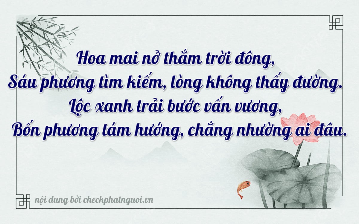 Bài thơ ý nghĩa cho <b>biển số 63B5-61246</b> tại website checkphatnguoi.vn