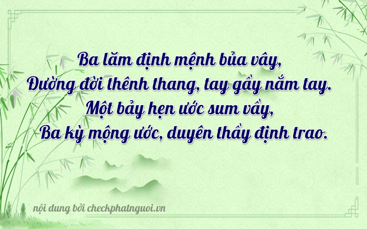 Bài thơ ý nghĩa cho <b>biển số 63B9-33173</b> tại website checkphatnguoi.vn