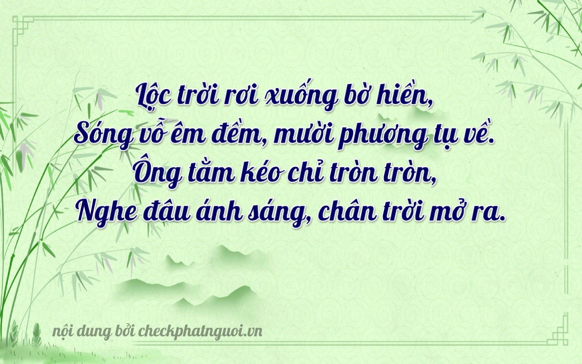 Bài thơ ý nghĩa cho <b>biển số 63B9-60705</b> tại website checkphatnguoi.vn