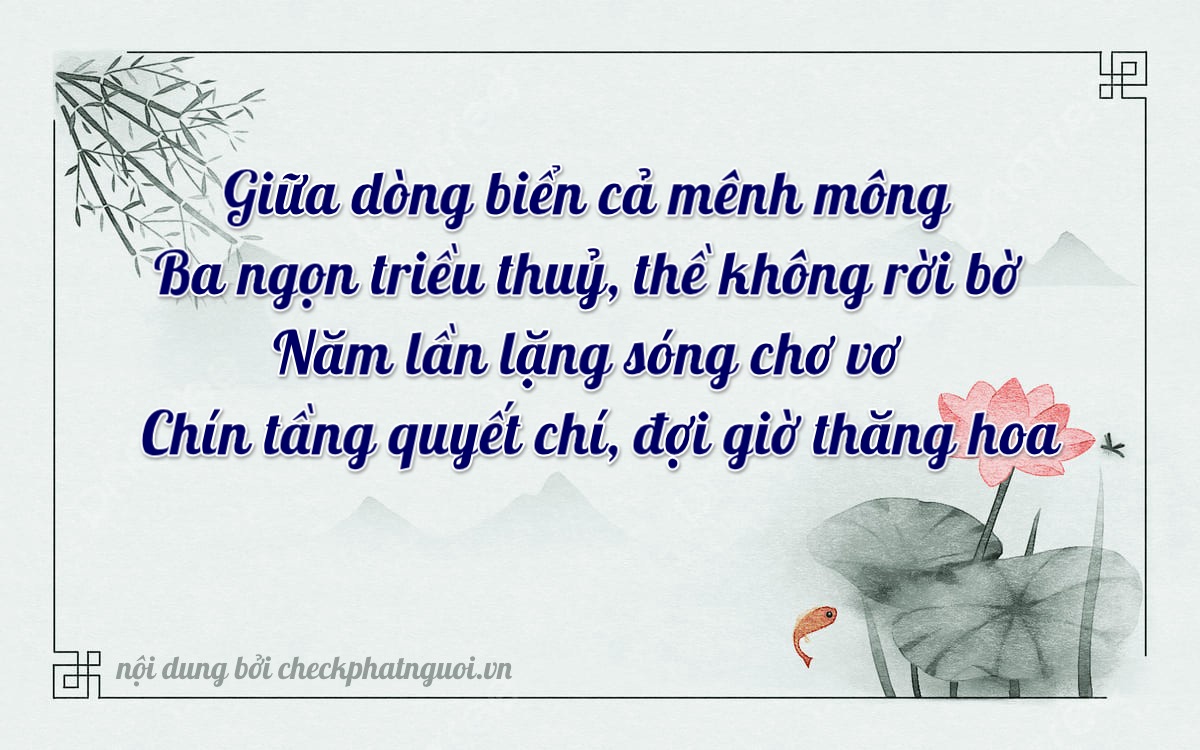 Bài thơ ý nghĩa cho <b>biển số 63C1-35399</b> tại website checkphatnguoi.vn