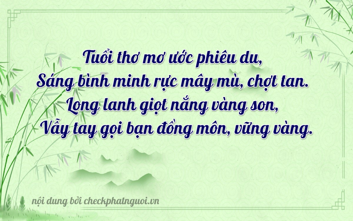 Bài thơ ý nghĩa cho <b>biển số 63D1-17805</b> tại website checkphatnguoi.vn